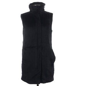Theory Faux Fur Longline Vest (S) – Black, Winter Layering, Elegant Minimalist